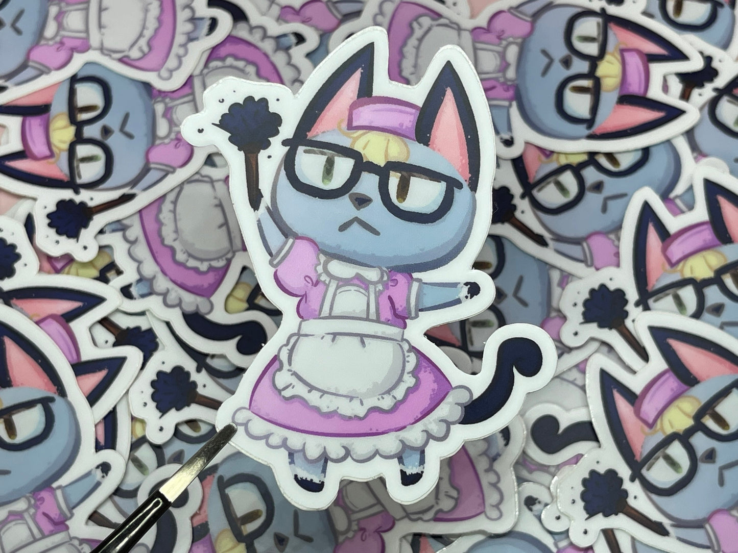 Maid Raymond Animal Crossing ACNH Vinyl Sticker Weatherproof Waterproof Perfect for Water Bottles, Laptops, Journaling