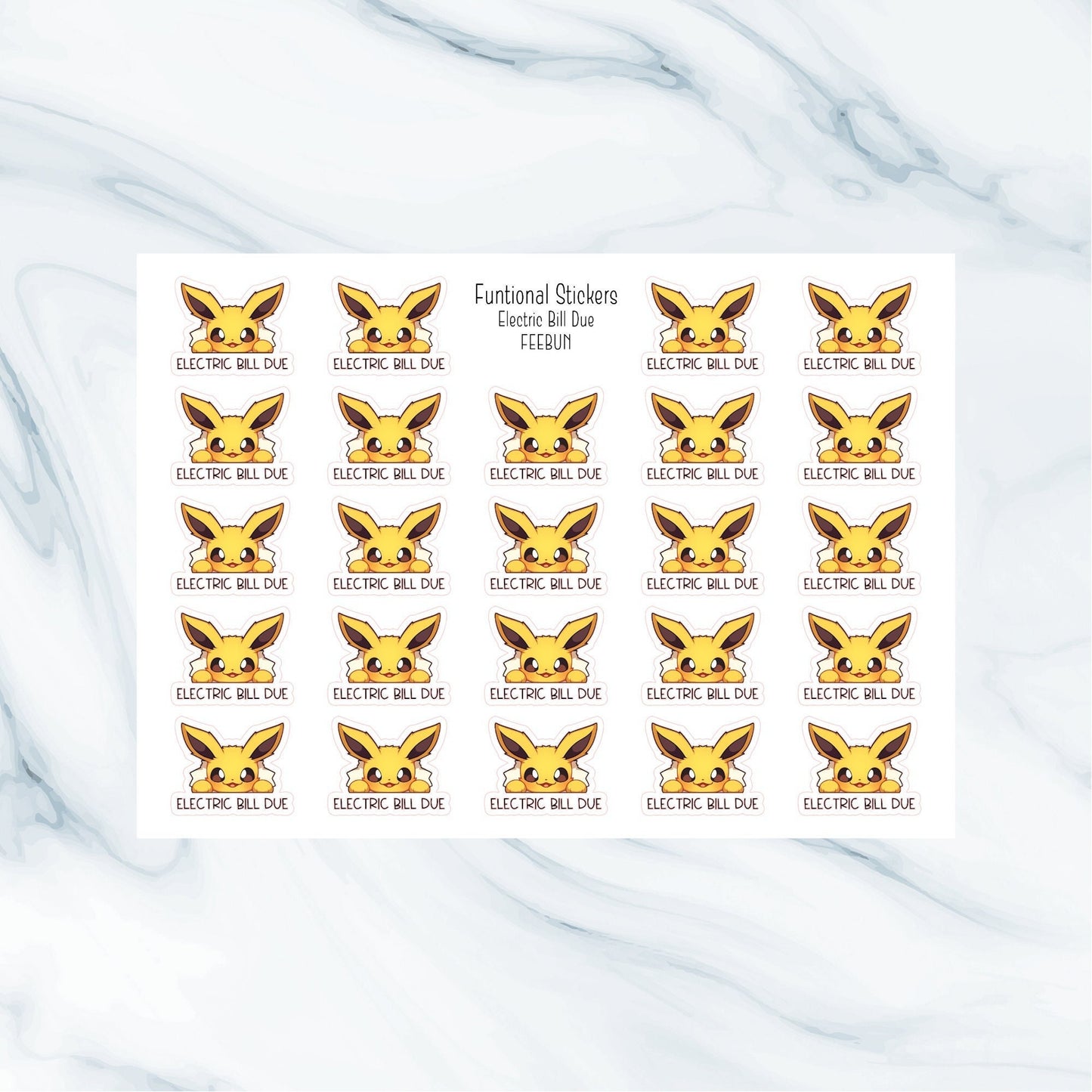 24 Electric Bill Due Reminder Sticker Sheet | Journal, Scrapbook, Planner Stickers