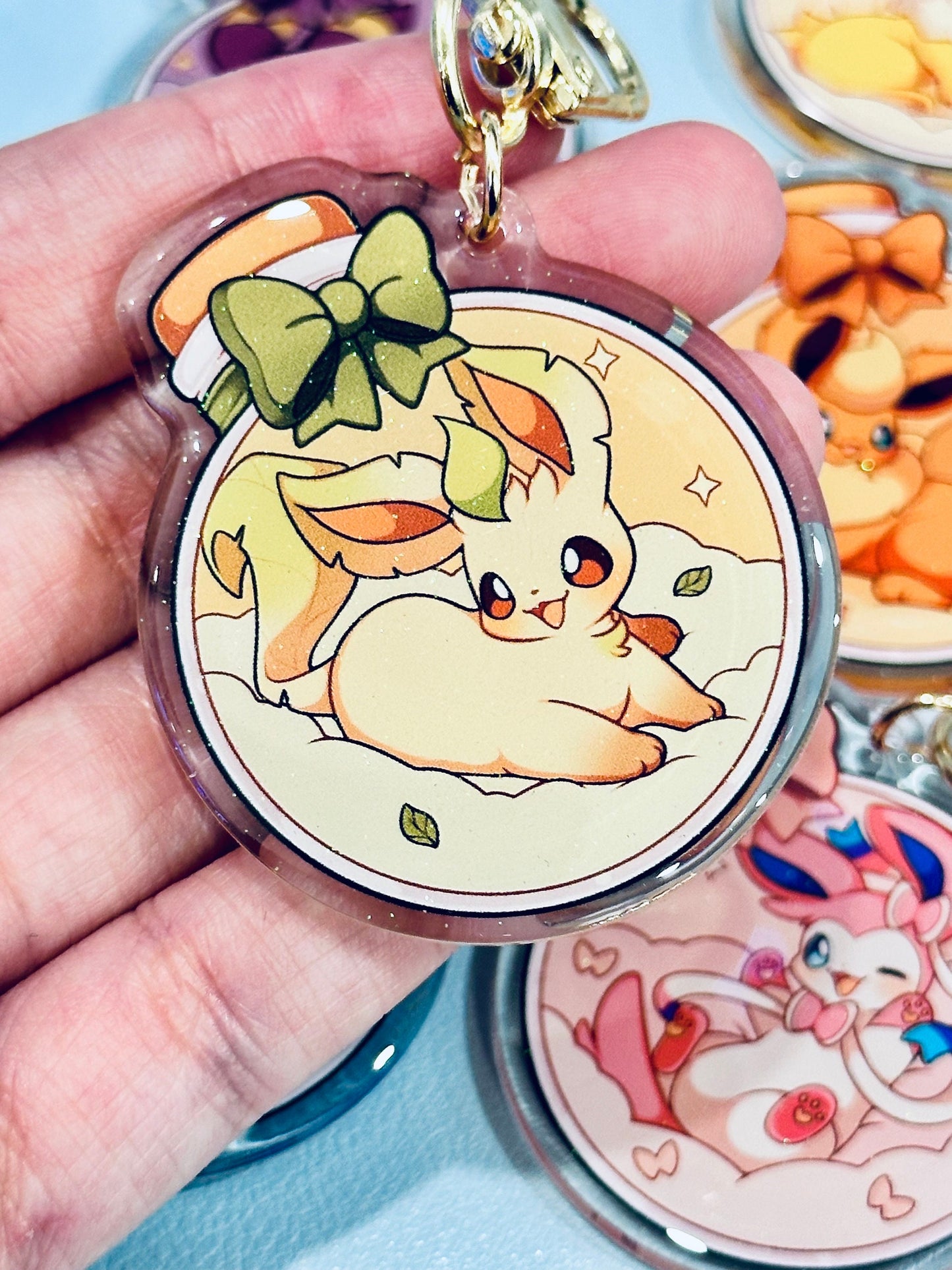 Cloudy Potion Eeveelution 2" Acrylic Keychains | Double Sided Glitter Epoxy