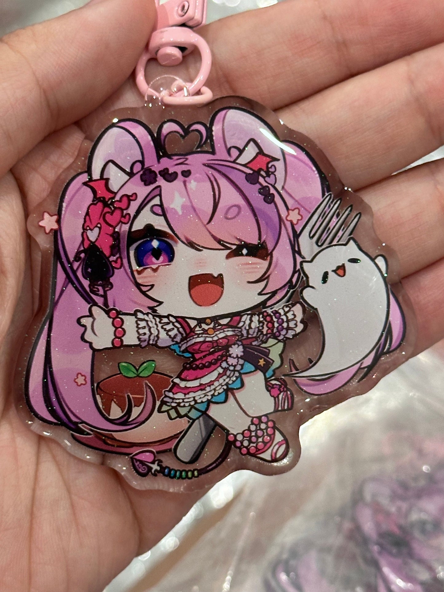 Ironmouse VSHOJO 2” Acrylic Keychains | Double Sided Glitter Epoxy