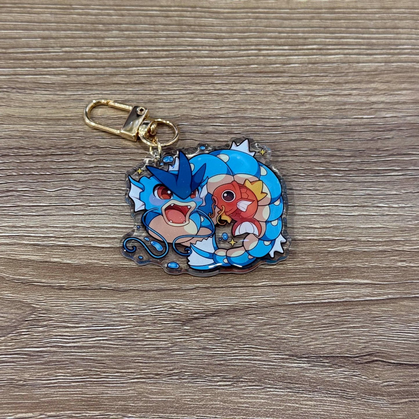 Gyarados Magikarp 2” Acrylic Keychain | Double Sided Glitter Epoxy