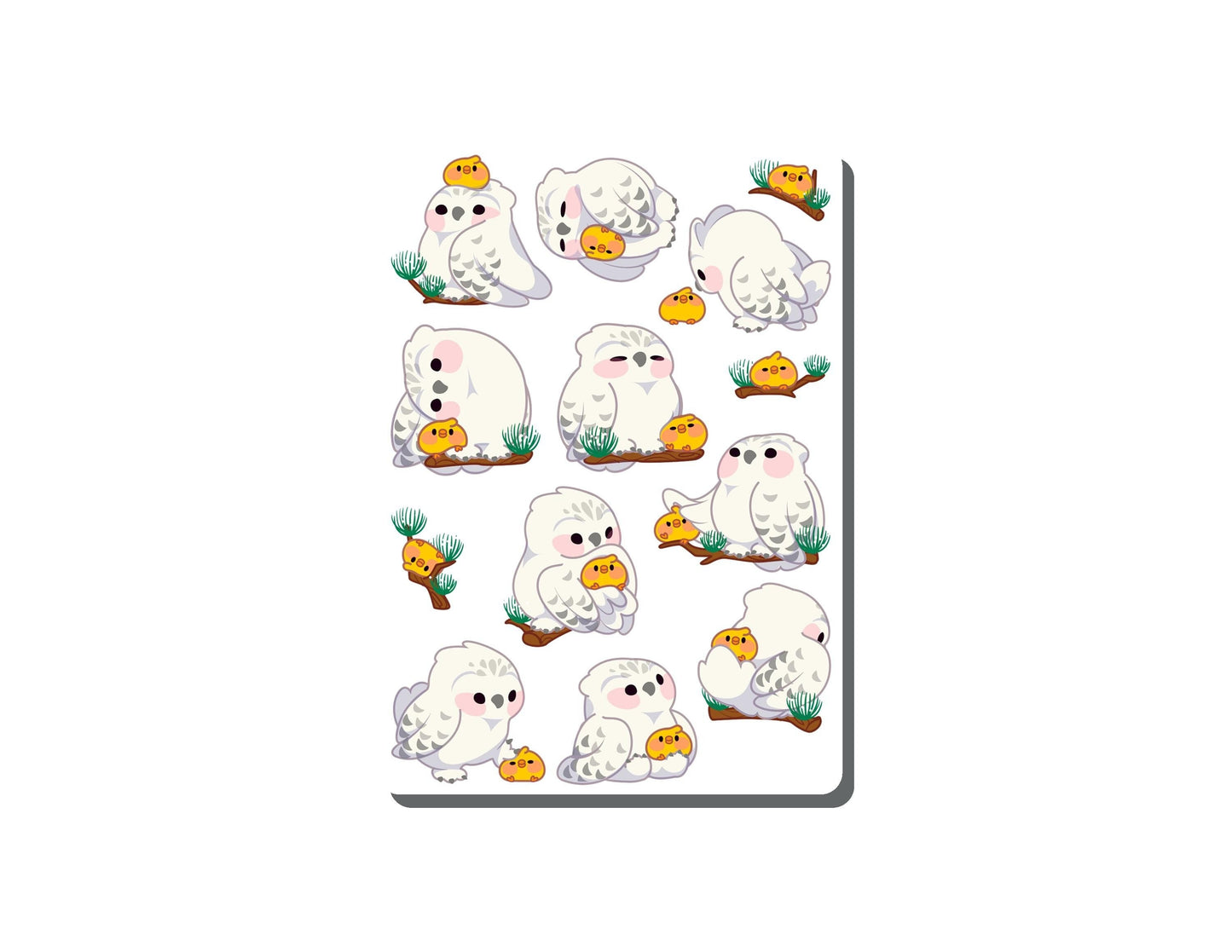White Owl Vinyl Sticker Sheet Great for Planners, Journaling, Scrapbooking, Bullet Journals, Laptop, Tumbler, Bottle | SS0135