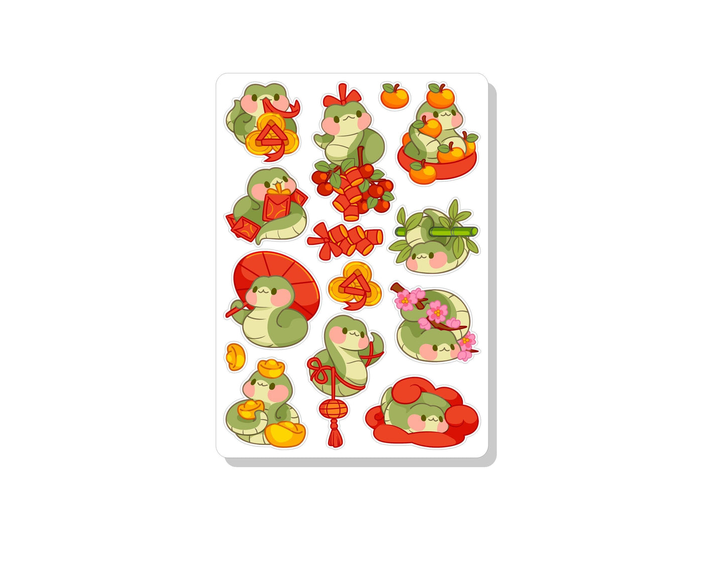 Snake Lunar New Year Vinyl Sticker Sheet Great for Planners, Journaling, Scrapbooking, Bullet Journals, Laptop, Tumbler, Bottle | SS0139