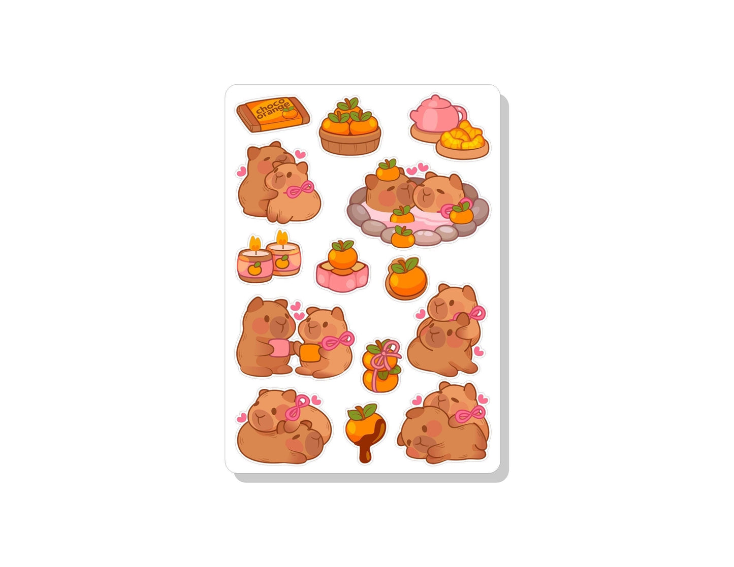 Capybara In Love Vinyl Sticker Sheet Great for Planners, Journaling, Scrapbooking, Bullet Journals, Laptop, Tumbler, Bottle | SS0141