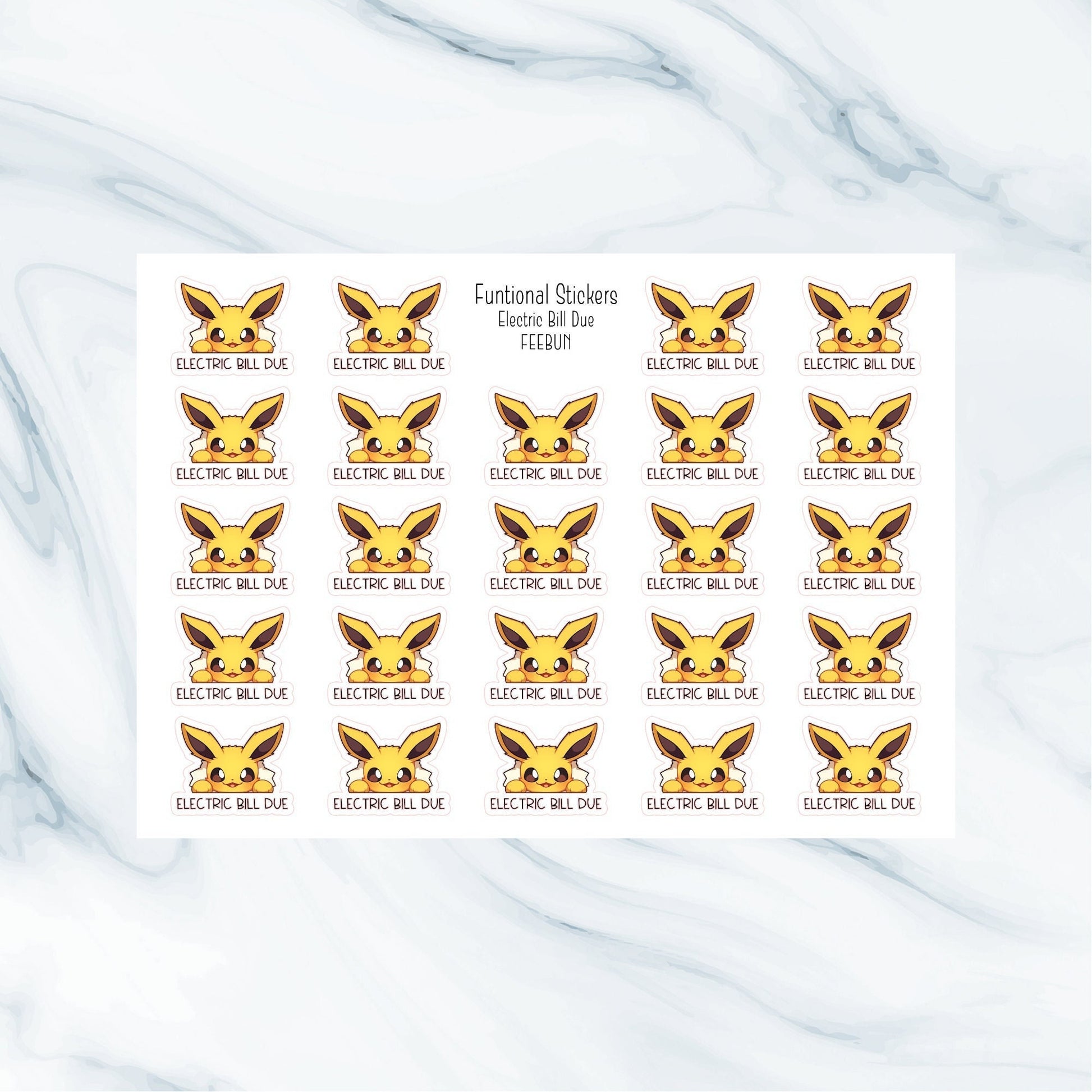 24 Electric Bill Due Reminder Sticker Sheet | Journal, Scrapbook, Planner Stickers