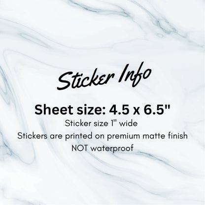 24 Hydrate Reminder Sticker Sheet | Journal, Scrapbook, Planner Stickers