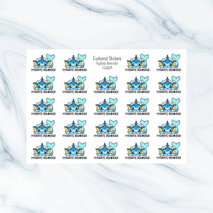 24 Hydrate Reminder Sticker Sheet | Journal, Scrapbook, Planner Stickers