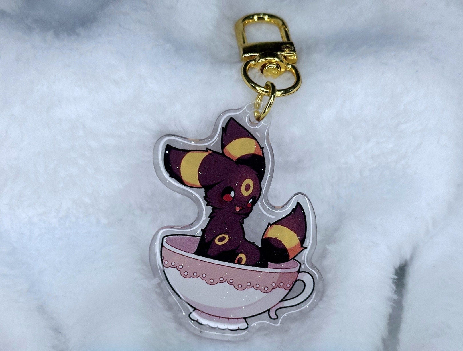 Teacup Eeveelutions 2” Acrylic Keychains | Double Sided Glitter Epoxy