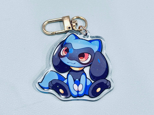 Riolu 2” Acrylic Keychain | Double Sided Glitter Epoxy