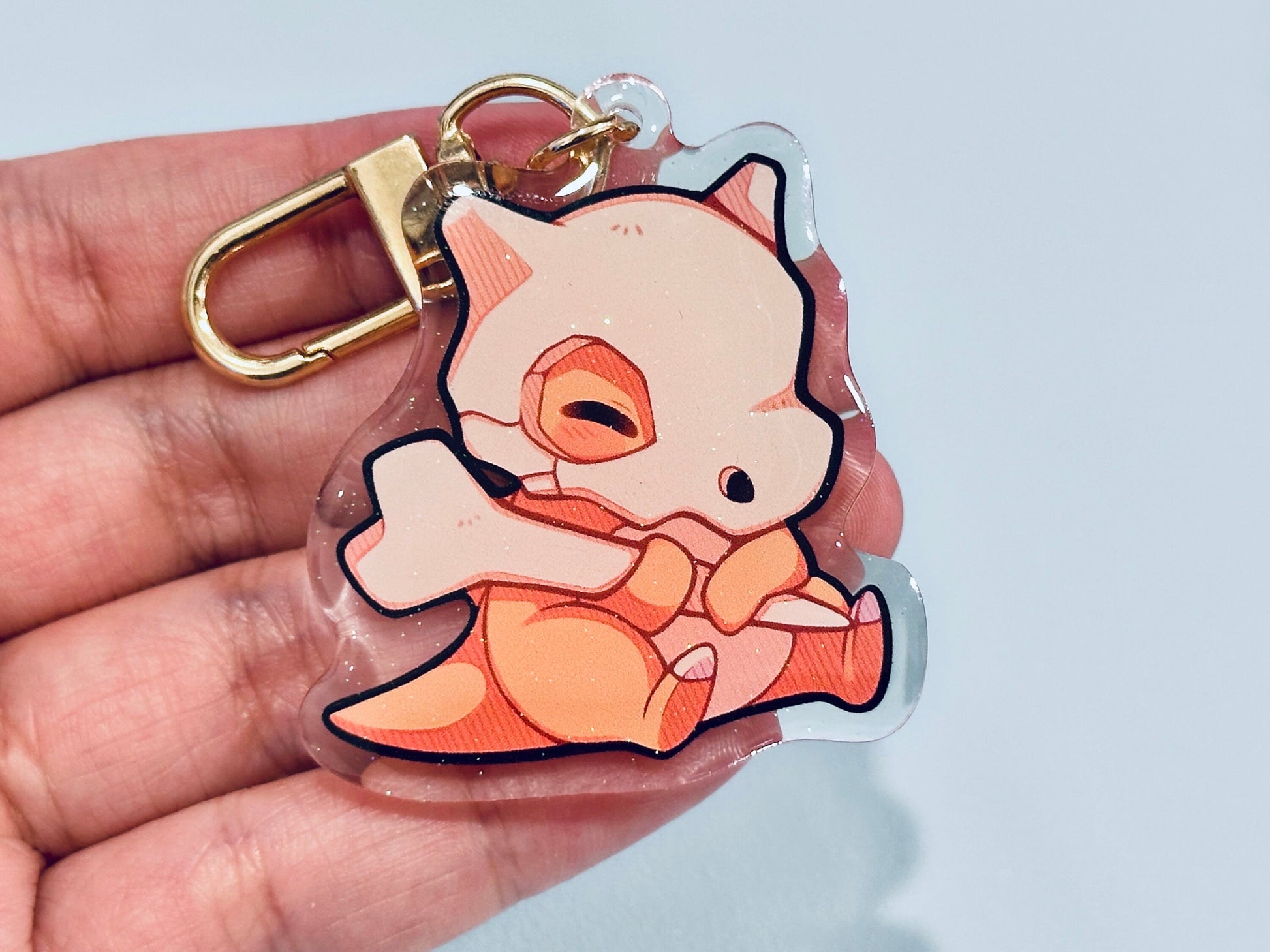 Cubone 2” Acrylic Keychain | Double Sided Glitter Epoxy