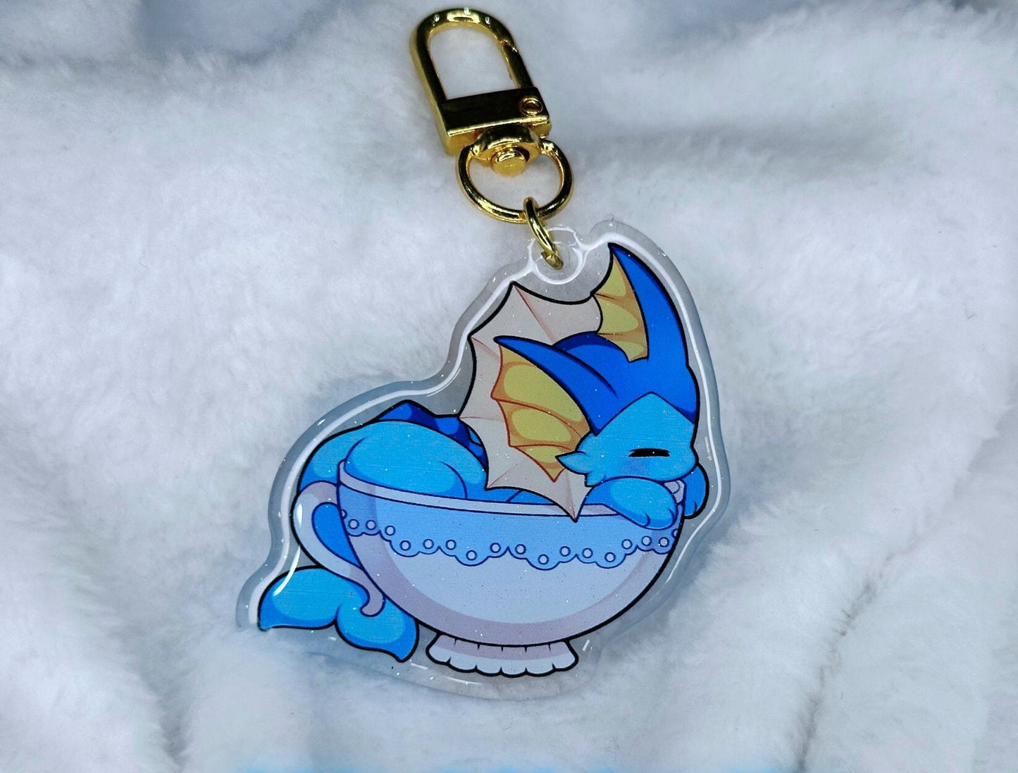 Teacup Eeveelutions 2” Acrylic Keychains | Double Sided Glitter Epoxy