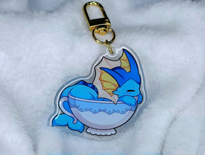 Teacup Eeveelutions 2” Acrylic Keychains | Double Sided Glitter Epoxy