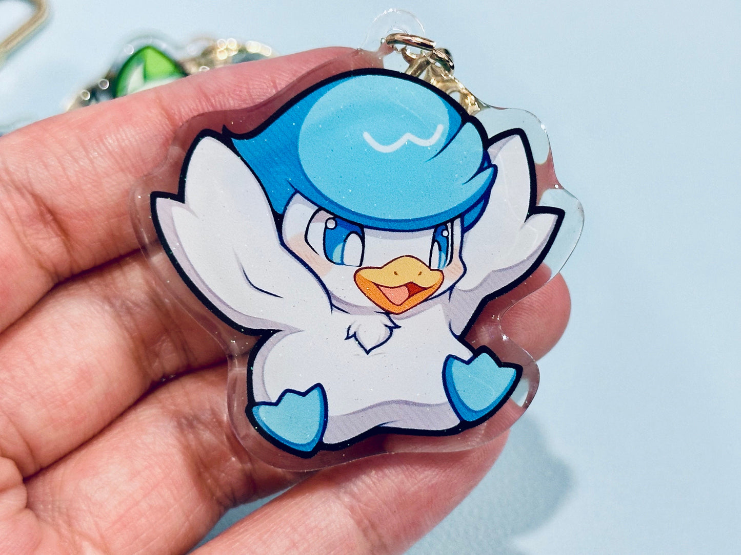 PKMN Gen 9 Starters 2” Acrylic Keychains | Double Sided Glitter Epoxy
