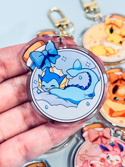 Cloudy Potion Eeveelution 2" Acrylic Keychains | Double Sided Glitter Epoxy