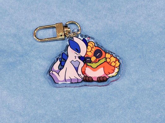 Lugia Ho-oh Cuddles 2” Acrylic Keychains | Double Sided Glitter Epoxy