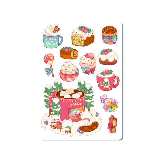 Bear Penguin Winter Treats Vinyl Sticker Sheet Great for Planners, Journaling, Scrapbooking, Bullet Journals, Laptop, Water Bottle | SS011