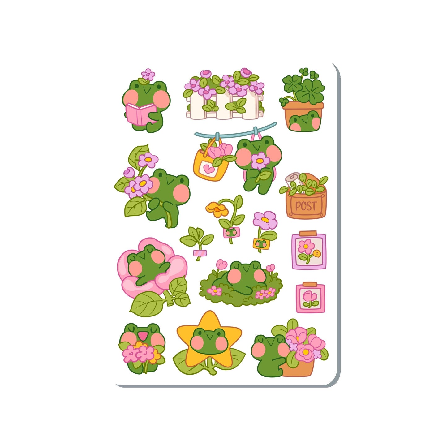 Gardening Frog Vinyl Sticker Sheet Great for Planners, Journaling, Scrapbooking, Laptop, Water Bottle | SS076