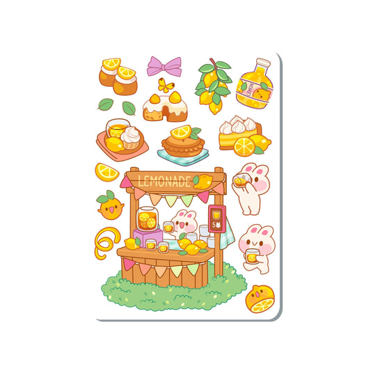 Bunny Lemonade Stand Vinyl Sticker Sheet Great for Planners, Journaling, Scrapbooking, Bullet Journals, Laptop, Water Bottle | SS082