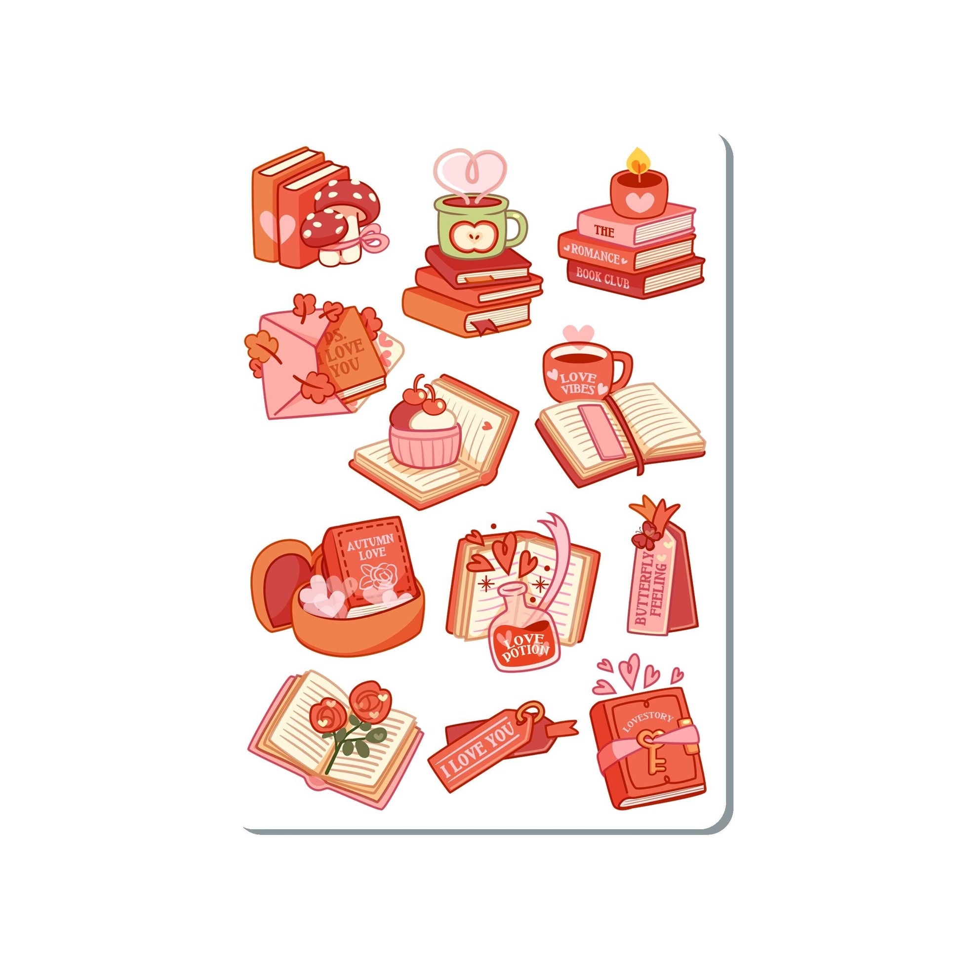 Romance Book Club Vinyl Sticker Sheet Great for Planners, Journaling, Scrapbooking, Bullet Journals, Laptop, Water Bottle | SS089