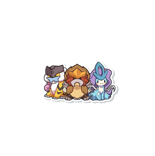 Entei Suicune Raikou Plush Sticker