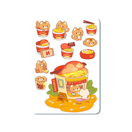 Cat Ramen Shop Vinyl Sticker Sheet Great for Planners, Journaling, Scrapbooking, Bullet Journals, Laptop, Water Bottle | SS056