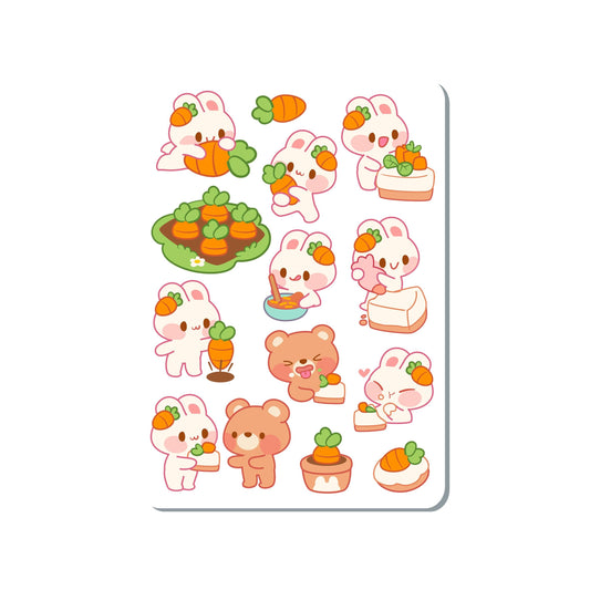 Gardening Bunny Bear Vinyl Sticker Sheet Great for Planners, Journaling, Scrapbooking, Bullet Journals, Laptop, Water Bottle | SS081