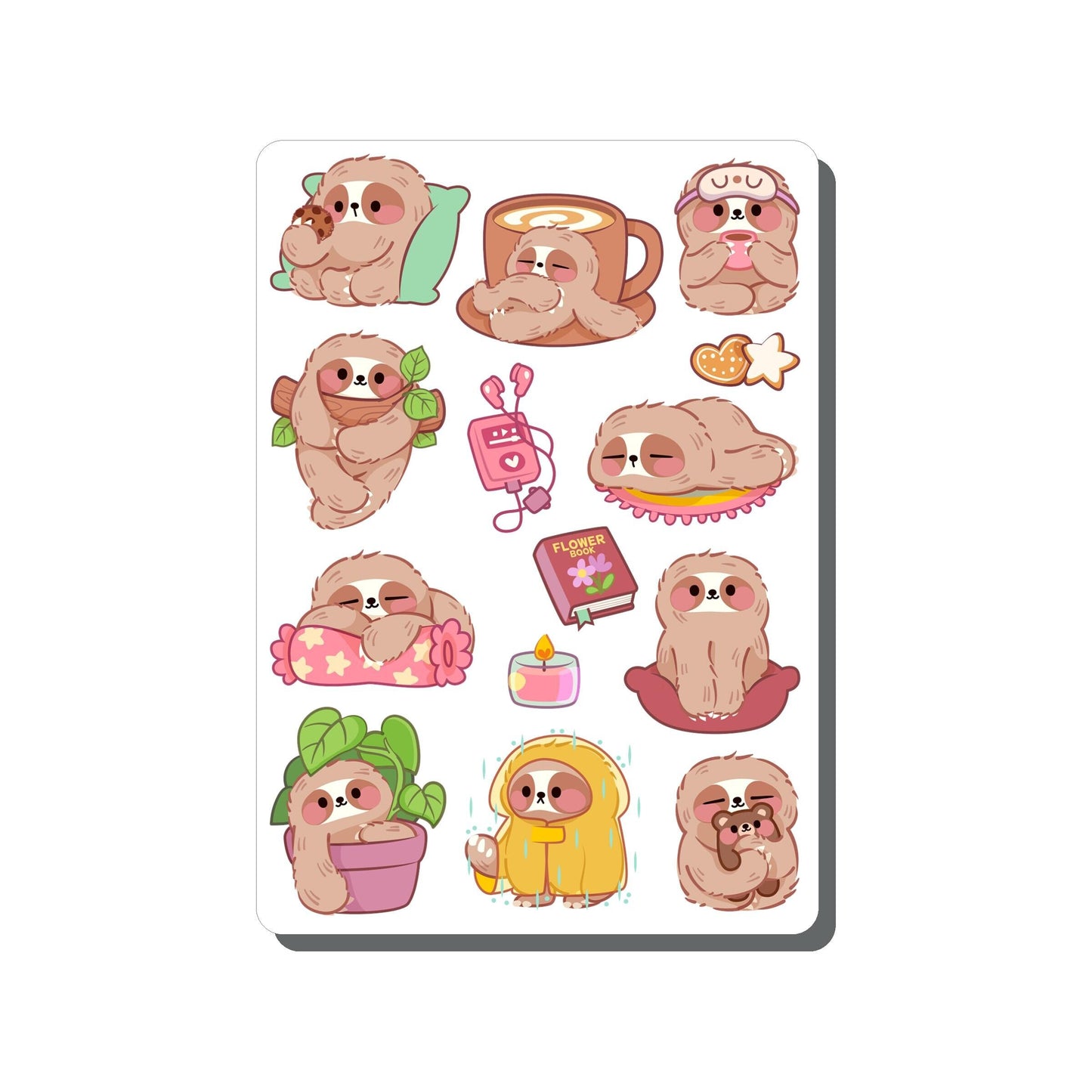 Sloth Adventures Vinyl Sticker Sheet Great for Planners, Journaling, Scrapbooking, Bullet Journals, Laptop, Tumbler, Bottle | SS107