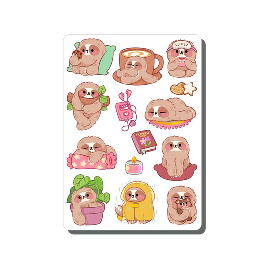 Sloth Adventures Vinyl Sticker Sheet Great for Planners, Journaling, Scrapbooking, Bullet Journals, Laptop, Tumbler, Bottle | SS107