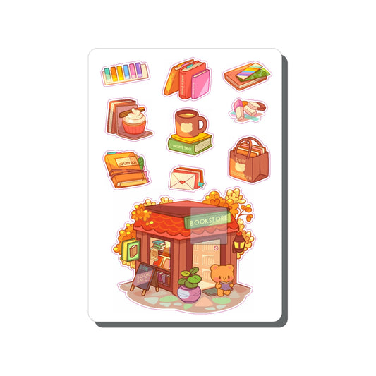 Bear Bookstore Vinyl Sticker Sheet Great for Planners, Journaling, Scrapbooking, Bullet Journals, Laptop, Tumbler, Bottle | SS111