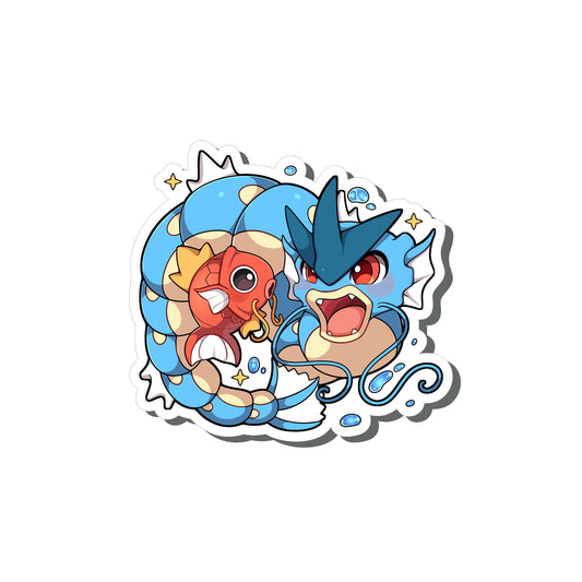 Gyarados Magikarp Sticker | Pokemon Video Game Character Stickers | Waterproof great for water bottles laptops