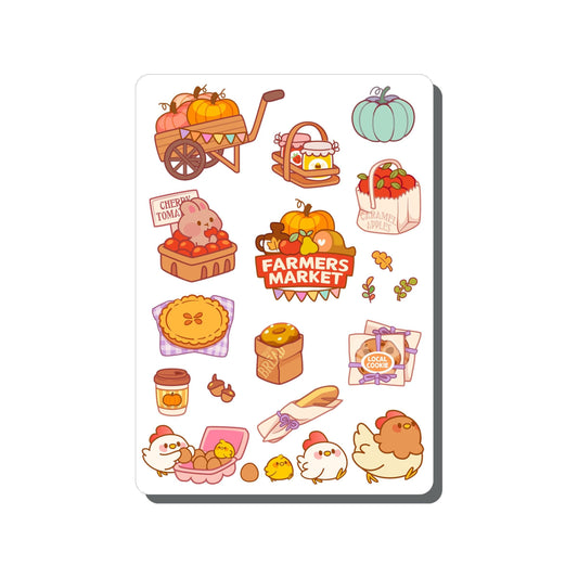 Autumn Farmers Market Vinyl Sticker Sheet Great for Planners, Journaling, Scrapbooking, Bullet Journals, Laptop, Tumbler, Bottle | SS099