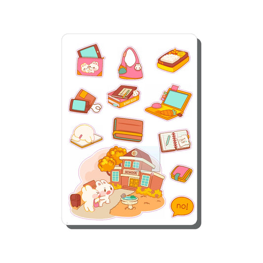 Bunny Back to School Vinyl Sticker Sheet Great for Planners, Journaling, Scrapbooking, Bullet Journals, Laptop, Tumbler, Bottle | SS110