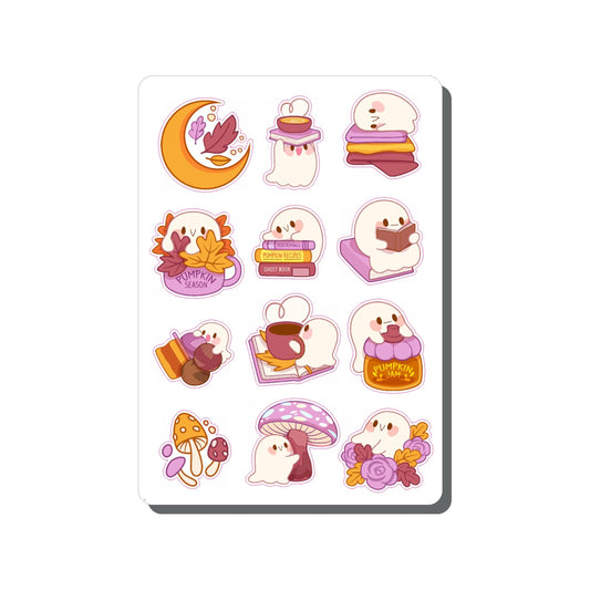 Autumn Ghosties Vinyl Sticker Sheet Great for Planners, Journaling, Scrapbooking, Bullet Journals, Laptop, Tumbler, Bottle | SS116