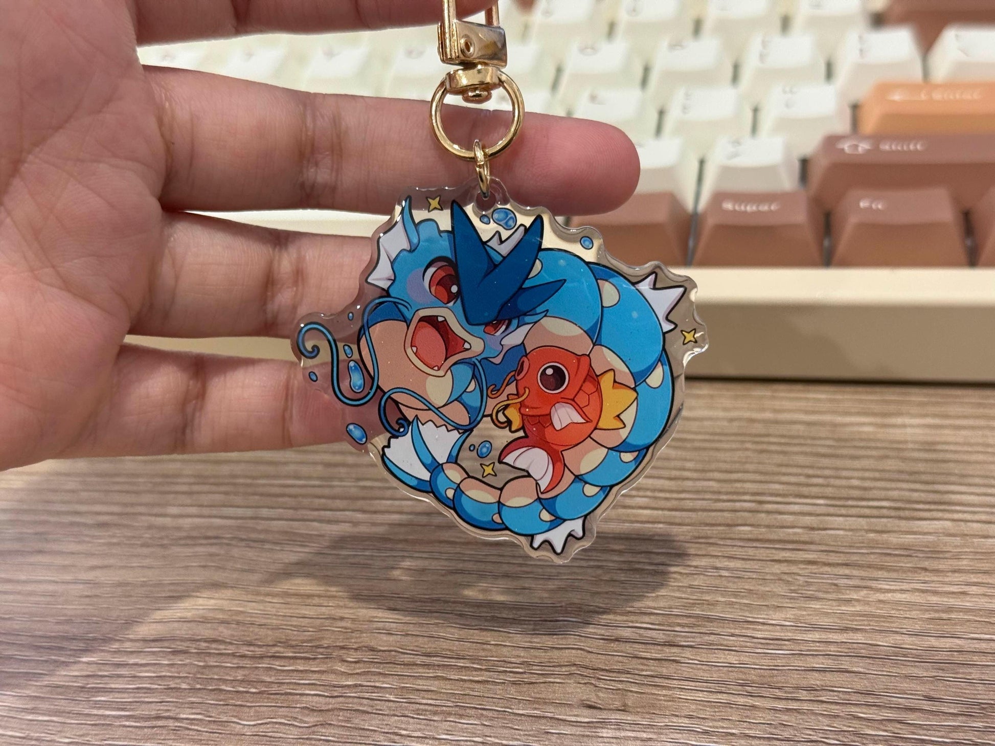 Gyarados Magikarp 2” Acrylic Keychain | Double Sided Glitter Epoxy