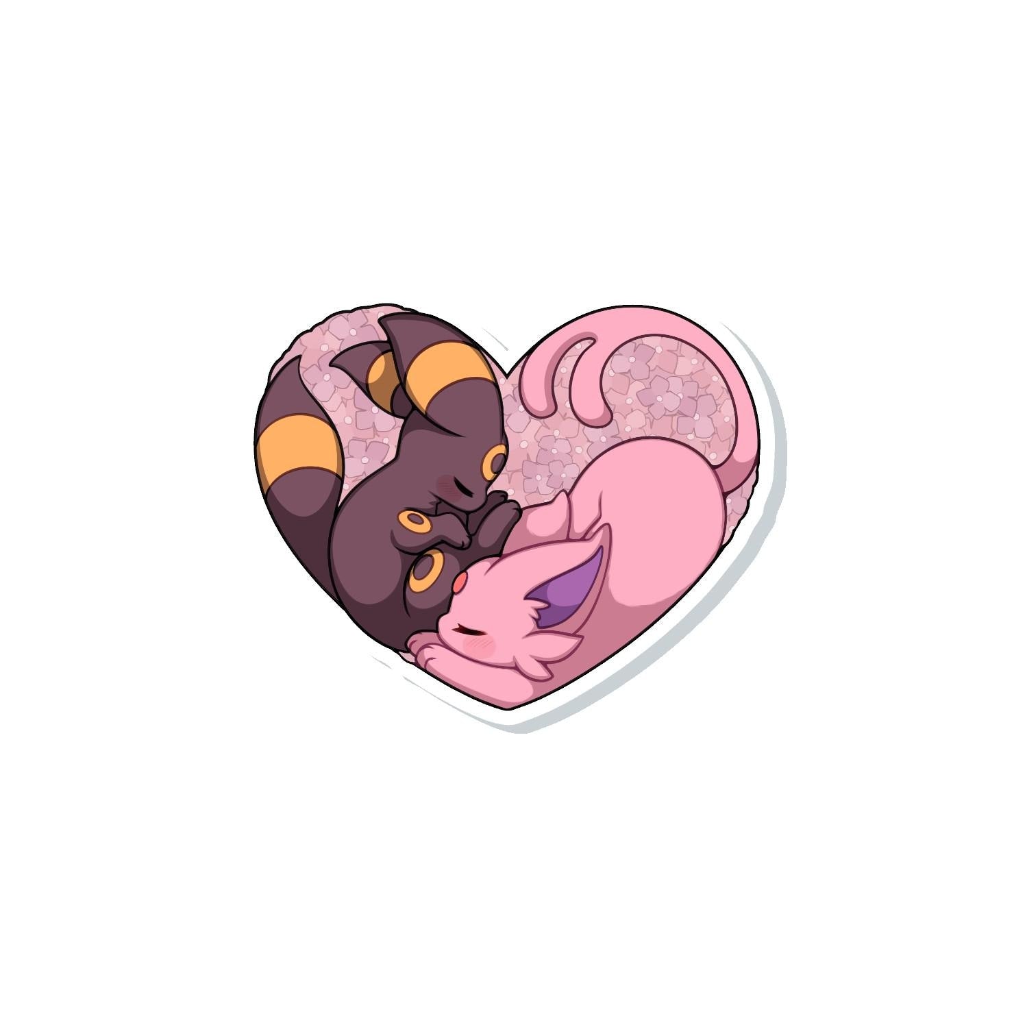 Umbreon Espeon Heart Sticker