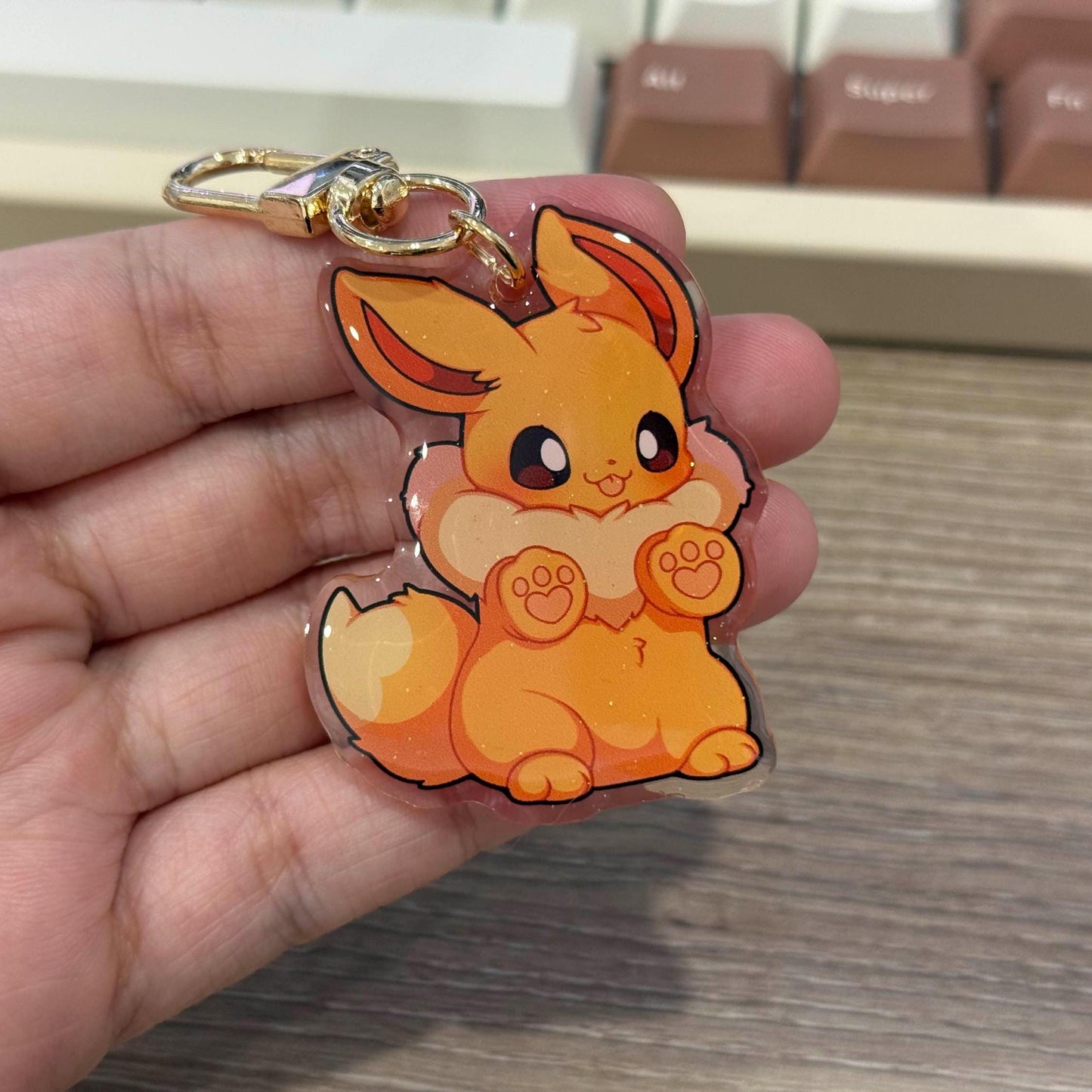 Eevee 2” Acrylic Keychain | Double Sided Glitter Epoxy