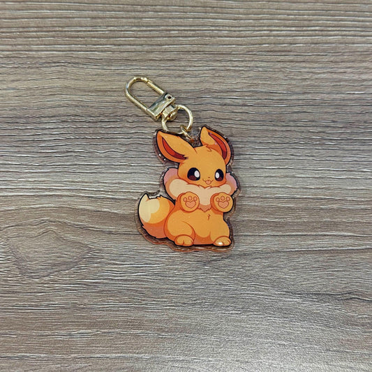 Eevee 2” Acrylic Keychain | Double Sided Glitter Epoxy