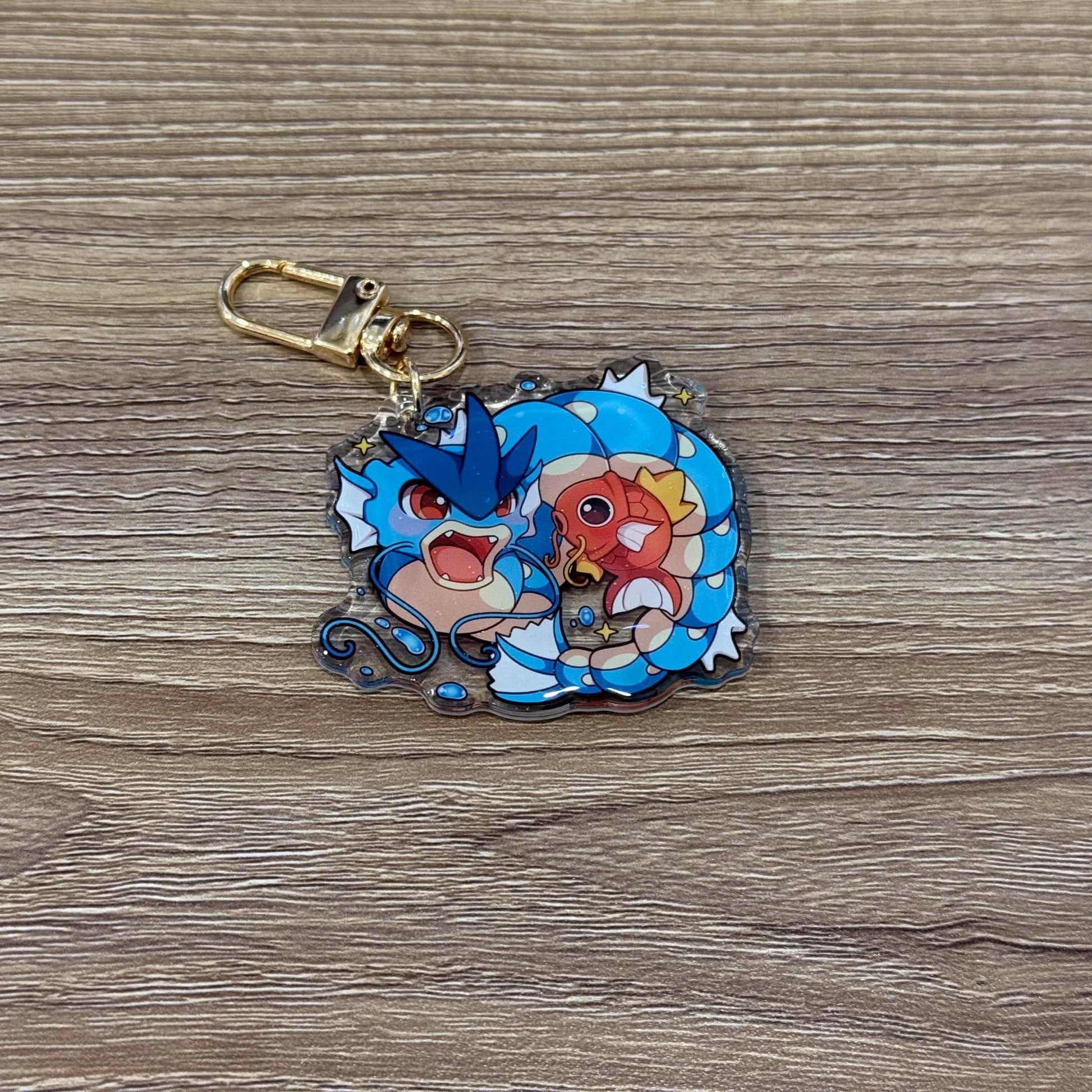 Gyarados Magikarp 2” Acrylic Keychain | Double Sided Glitter Epoxy