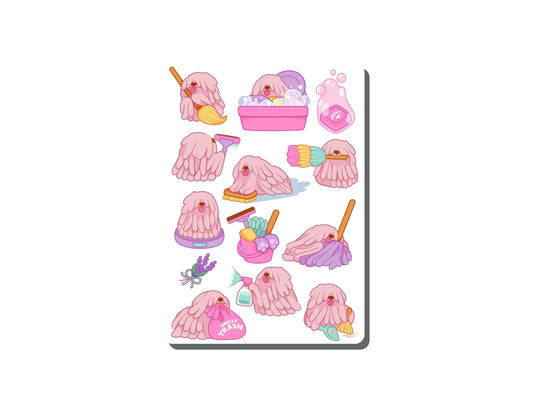 Puli Dog Vinyl Sticker Sheet Great for Planners, Journaling, Scrapbooking, Bullet Journals, Laptop, Tumbler, Bottle | SS0124