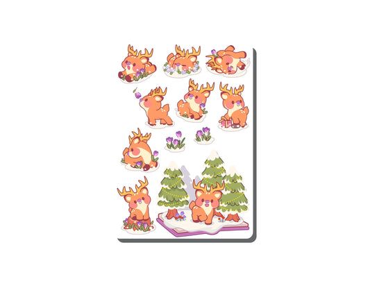 Reindeer Vinyl Sticker Sheet Great for Planners, Journaling, Scrapbooking, Bullet Journals, Laptop, Tumbler, Bottle | SS0127