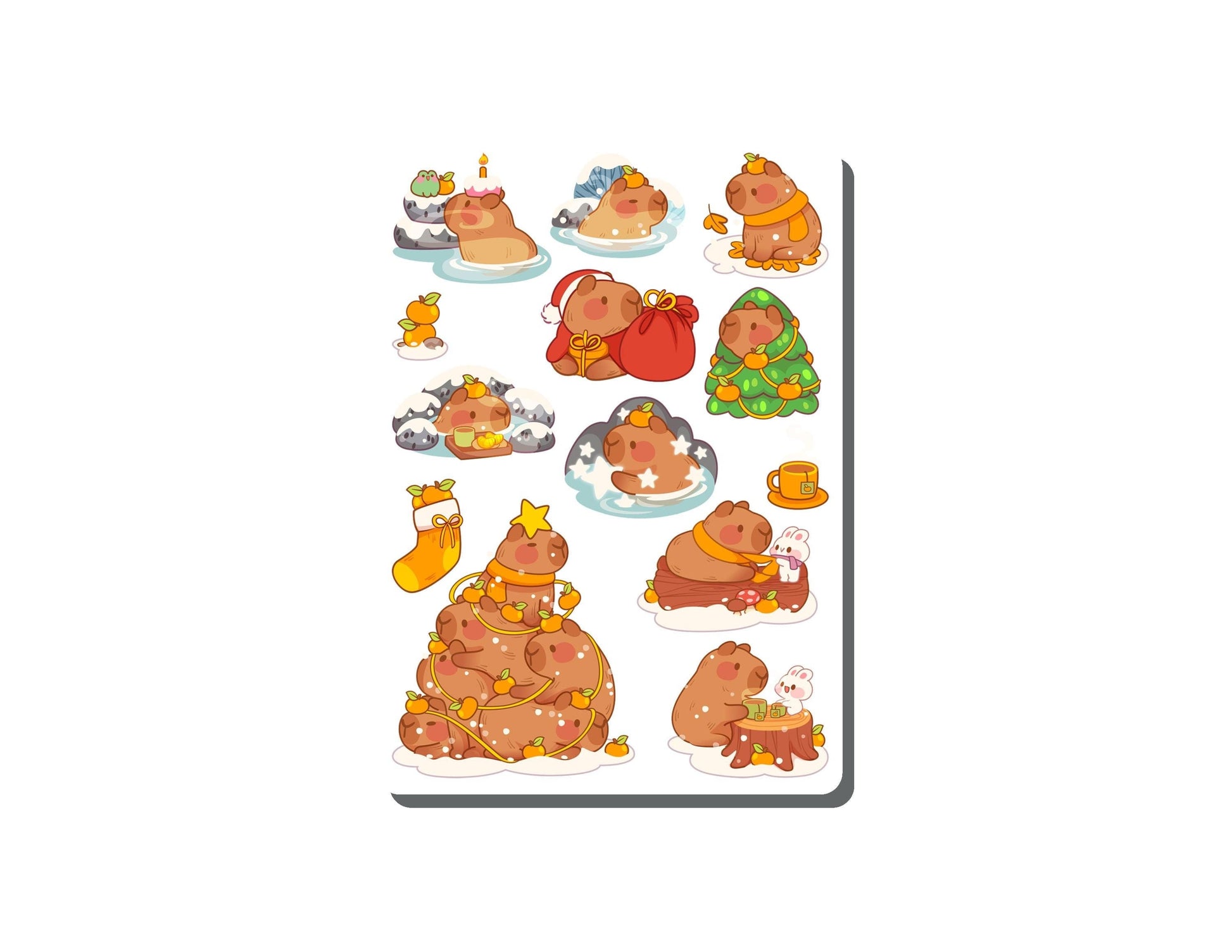 Capybara Vinyl Sticker Sheet Great for Planners, Journaling, Scrapbooking, Bullet Journals, Laptop, Tumbler, Bottle | SS0122