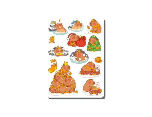 Capybara Vinyl Sticker Sheet Great for Planners, Journaling, Scrapbooking, Bullet Journals, Laptop, Tumbler, Bottle | SS0122