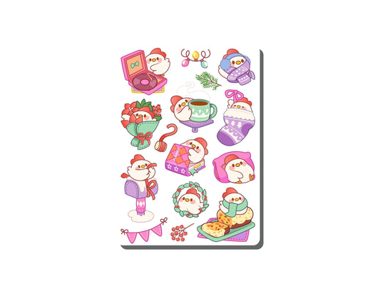 Cozy Chicken Vinyl Sticker Sheet Great for Planners, Journaling, Scrapbooking, Bullet Journals, Laptop, Tumbler, Bottle | SS0133