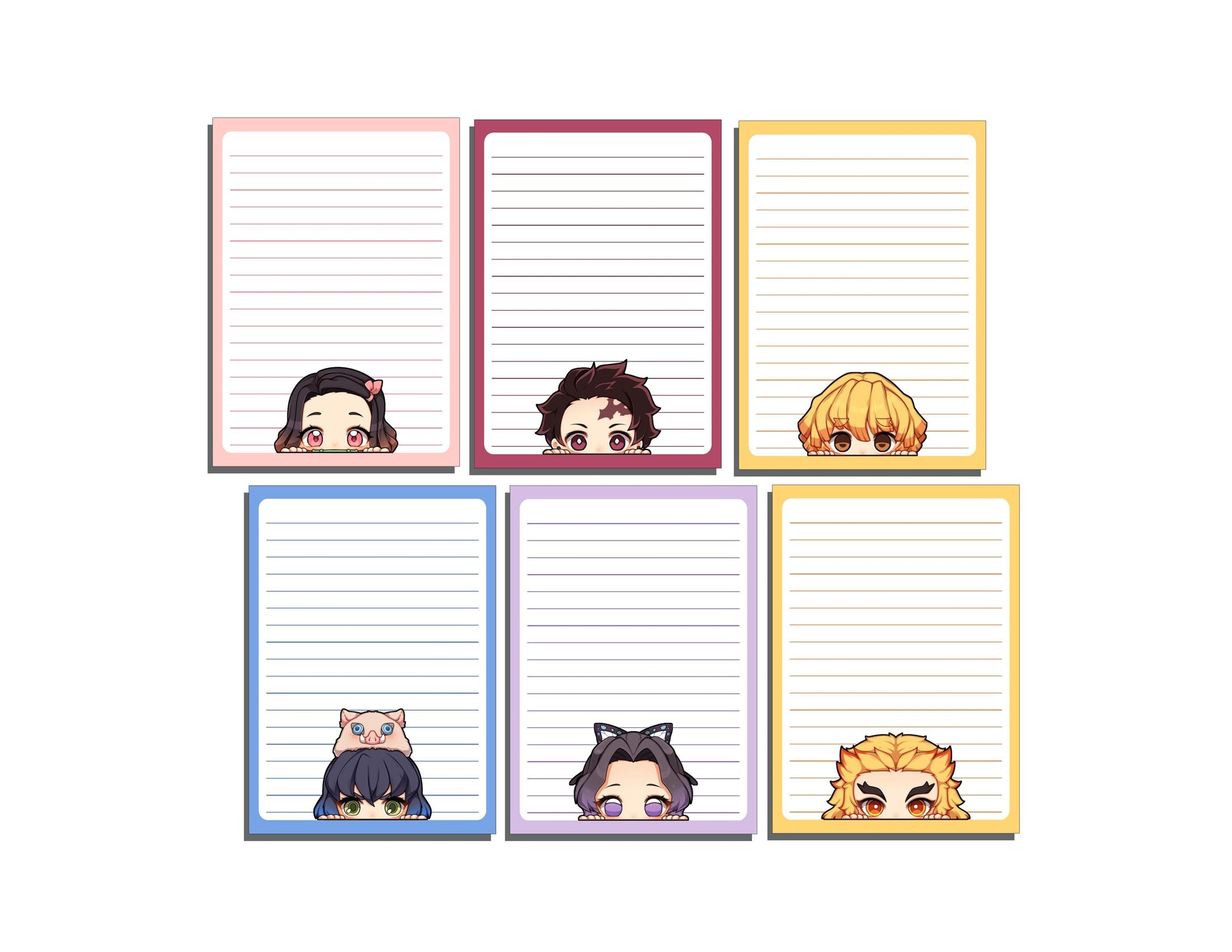 Memo pads Chibi Anime Peeker Characters Note Pad | School Supplies, Journaling, Scrapbooking