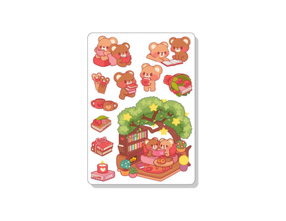 Bear Book Club Vinyl Sticker Sheet Great for Planners, Journaling, Scrapbooking, Bullet Journals, Laptop, Tumbler, Bottle | SS0142
