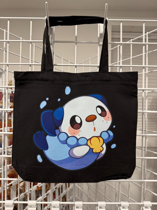 Kawaii Cute Oshawott Reusable Canvas Tote Bag - Eco-Friendly, Durable, Stylish Shopping Bag, Grocery Tote, Beach Bag, Everyday Carry-All