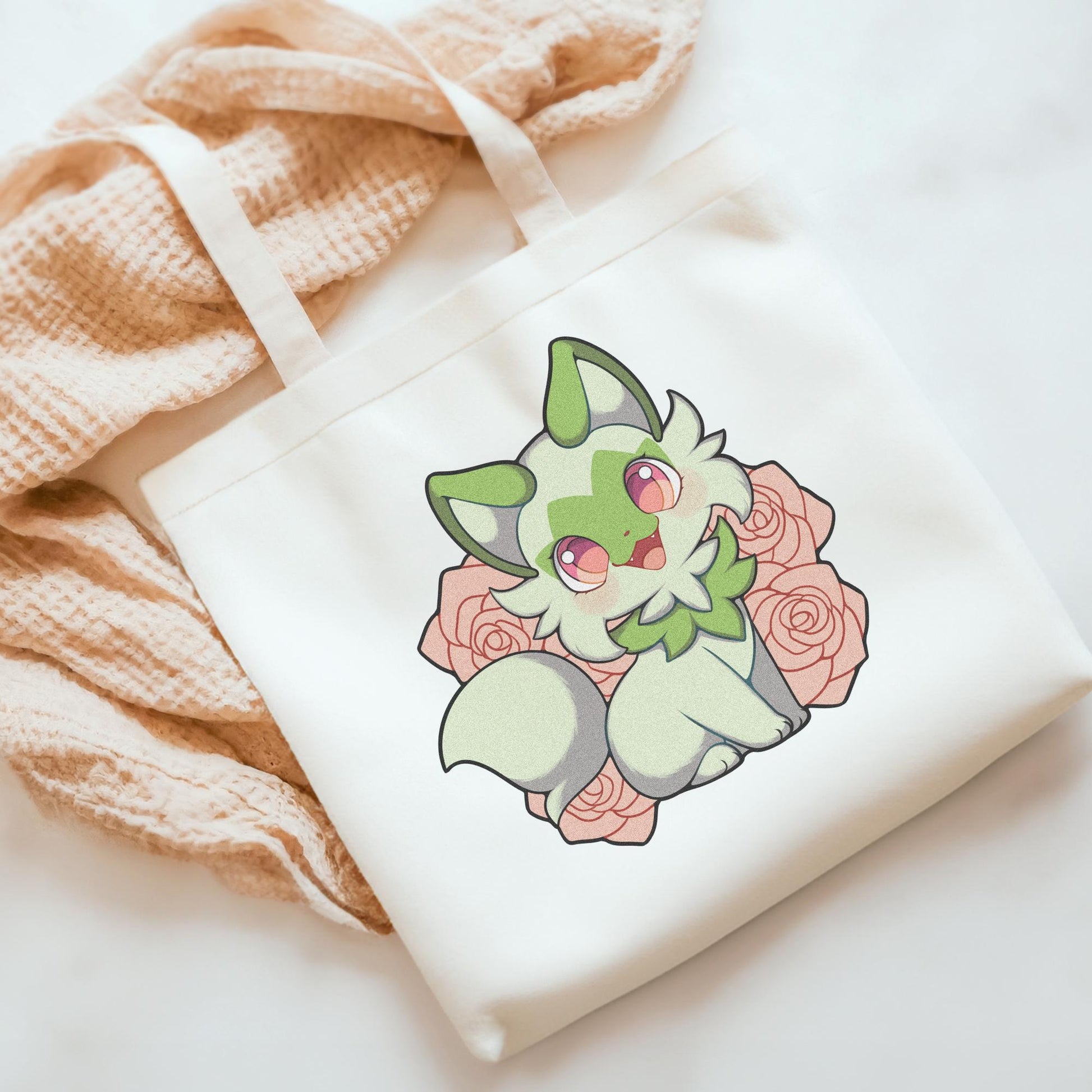 Sprigatito Tote Bag | Reusable Canvas Shopping Bag | TB0378
