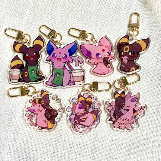 Umbreon Espeon 2” Acrylic Keychains