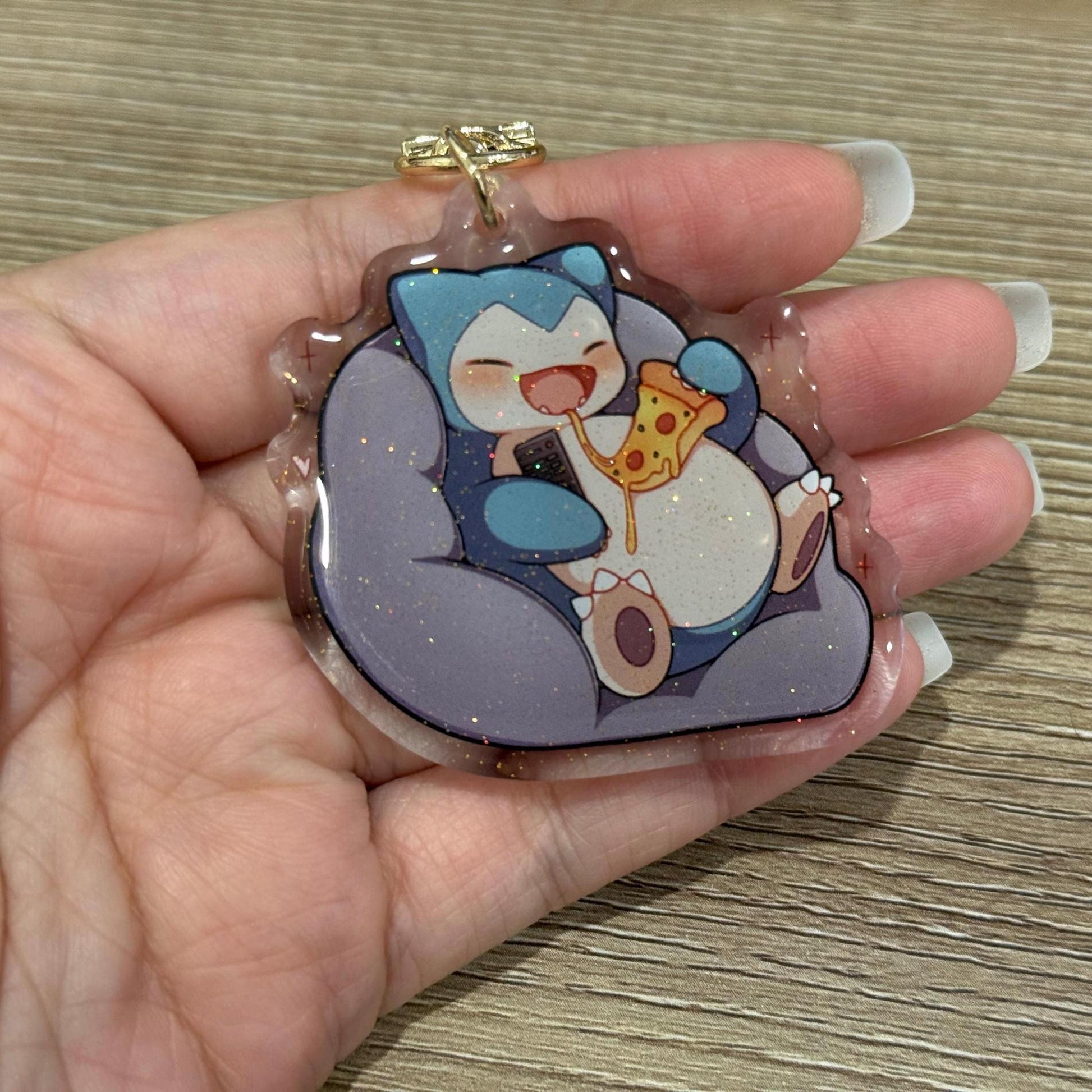 Snorlax Pizza 2" Acrylic Keychain