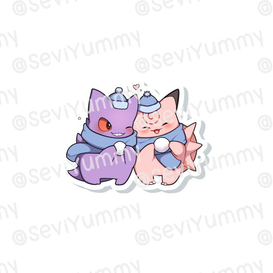 Gengar Clefable Sticker